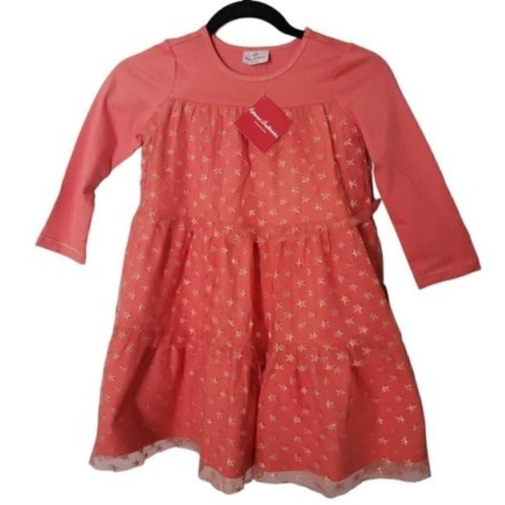 New Hanna Andersson orange dress 110 / 5 Tulle stars holidays special occasion